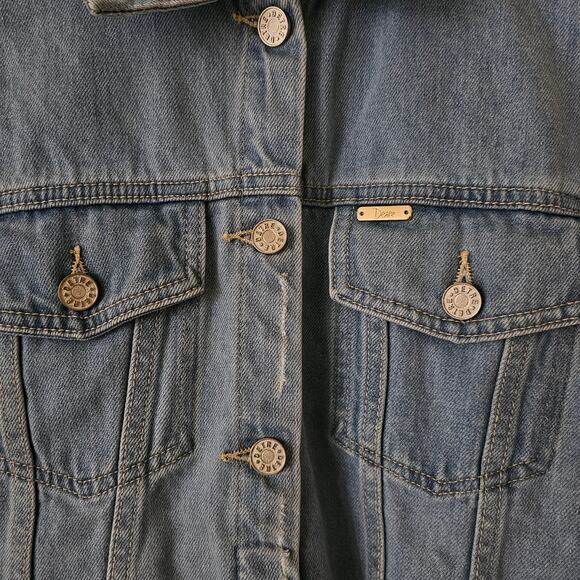 DETRE Everyday Dress-Up Buttercup Oversized Rip Denim Jacket by Dede Raad Sz L - Picture 5 of 14